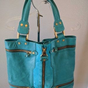 Jimmy Choo XL Mona Turquoise Leather